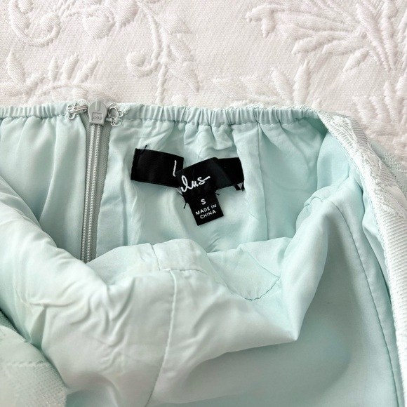 NWOT Lulus Beloved Belle Mint Green Jacquard Strapless Bow Midi Dress Small - Picture 4 of 9